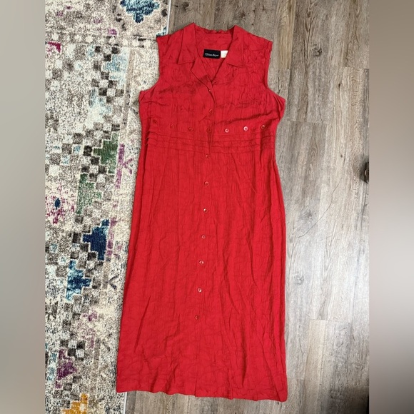 VTG Melissa Harper Textured Sleeveless Button Down Maxi Dress - Picture 5 of 9